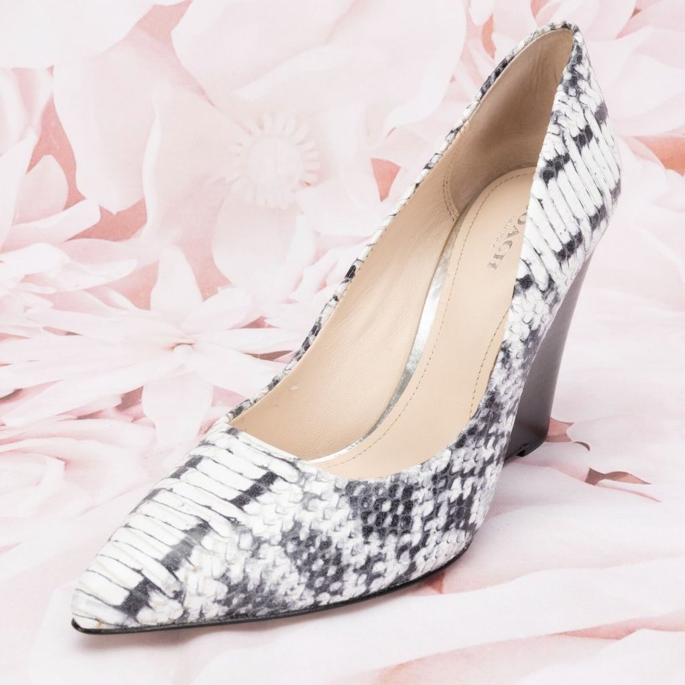 Coach Designer Snake Pattern Pointed Toe Orchard … - image 5